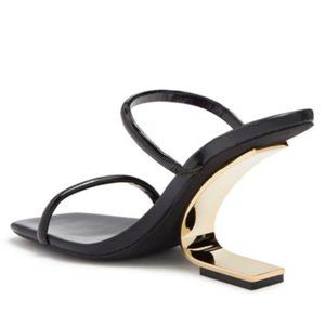 Jeffrey Campbell Cercles Heels Sandals 5.5 Gold Strap